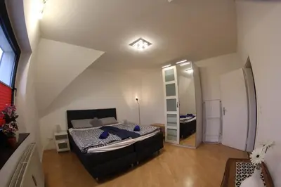 Ein Bett oder Betten in einem Zimmer der Unterkunft Ferienwohnung Kaue