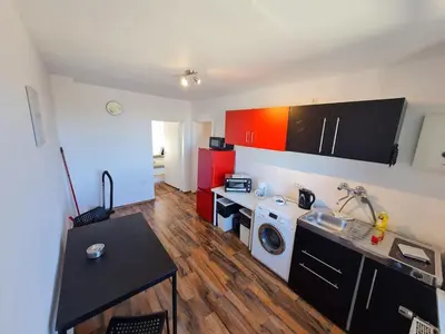 Küche/Küchenzeile in der Unterkunft homes of ruhr - Appartement Wasserturm