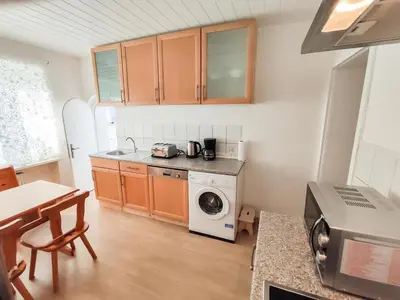 Küche/Küchenzeile in der Unterkunft homes of ruhr - Monteurwohnung Hafenkiez