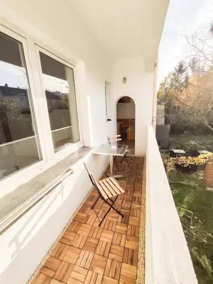 Ein Balkon oder eine Terrasse in der Unterkunft homes of ruhr - Monteurwohnung Hafenkiez
