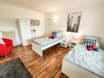Ein Sitzbereich in der Unterkunft homes of ruhr- Monteurwohnung Pilsken