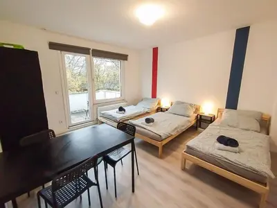 Ein Sitzbereich in der Unterkunft homes of ruhr - Monteurwohnung Werk II