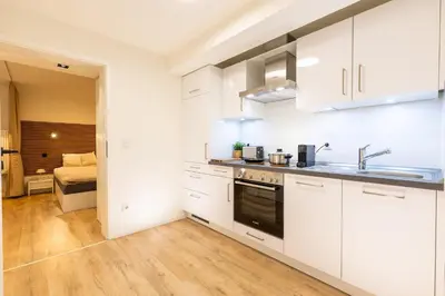 Küche/Küchenzeile in der Unterkunft City Nest Dortmund