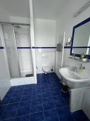 Ein Badezimmer in der Unterkunft Hotel Am Vogelsang