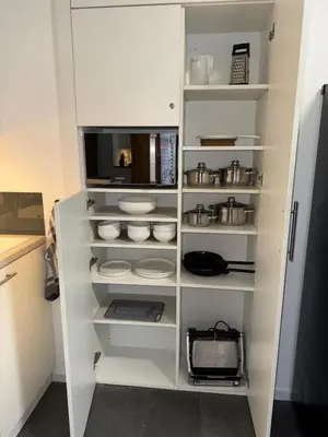 Küche/Küchenzeile in der Unterkunft Ferienwohnung- Monteurwohnung- Businesswohnung- Wellness- Sauna