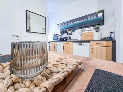 Küche/Küchenzeile in der Unterkunft Alpha Apartments