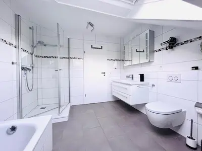 Ein Badezimmer in der Unterkunft Ferienwohnung Niederrhein mit privater Sauna