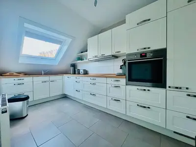 Küche/Küchenzeile in der Unterkunft Ferienwohnung Niederrhein mit privater Sauna