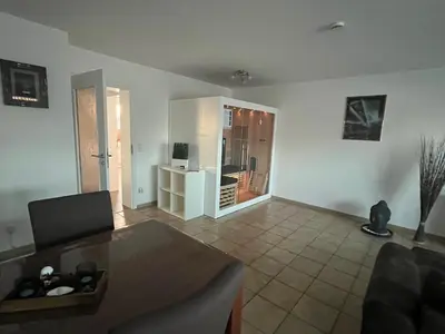 TV/Unterhaltungsangebot in der Unterkunft Ferienwohnung Niederrhein mit privater Sauna