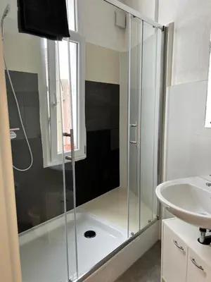 Ein Badezimmer in der Unterkunft FirmenQuartier24 im 2 OG in Wuppertal