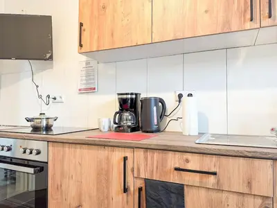 Küche/Küchenzeile in der Unterkunft Serviceroom24 - Apartment 1 in Gladbeck WLAN - Smart-TV - 24-7 Check-in und Küche