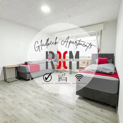 Serviceroom24 - Apartment 3 in Gladbeck WLAN - Smart-TV - 24-7 Check-in und Küche