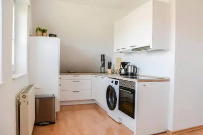 Küche/Küchenzeile in der Unterkunft Ferienwohnung Rhader Wiesen