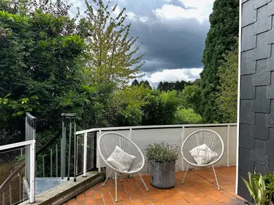 Ein Balkon oder eine Terrasse in der Unterkunft Apartment in Bochum