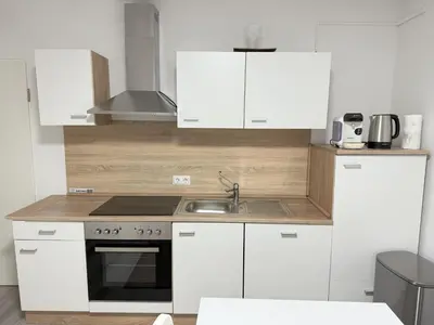 Küche/Küchenzeile in der Unterkunft Zentral gelegene Zimmer mit Gemeinschaftsküche und -bad