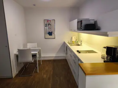 Küche/Küchenzeile in der Unterkunft Komfort Apartment in Düsseldorf