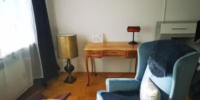 Ein Sitzbereich in der Unterkunft Pinienblick