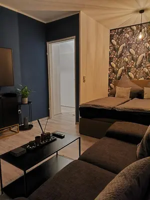 Ein Sitzbereich in der Unterkunft City Apartment Leonidas