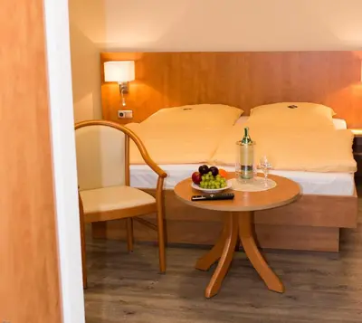 Ein Sitzbereich in der Unterkunft Hotel Restaurant Lütkebohmert
