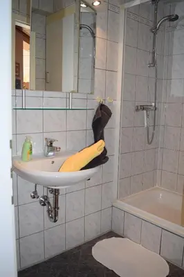 Ein Badezimmer in der Unterkunft Ferienwohnung Wandelt