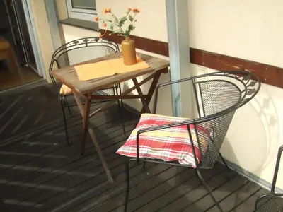 Ein Sitzbereich in der Unterkunft Ferienwohnung Wandelt