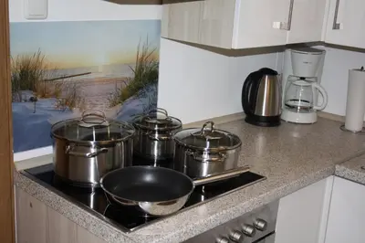 Küche/Küchenzeile in der Unterkunft Wellnessapartment Nr2 mit Infrarot Sauna - Wallbox - Netflix - WLAN