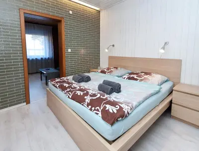 Ein Bett oder Betten in einem Zimmer der Unterkunft Ferienwohnung Yvonne