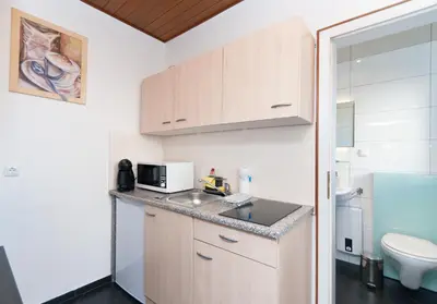 Küche/Küchenzeile in der Unterkunft Ferienwohnung Yvonne