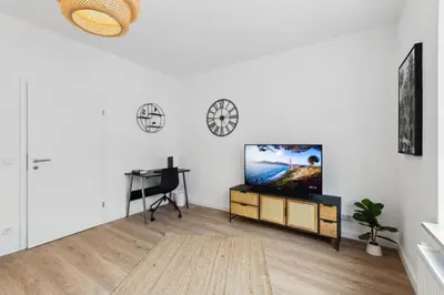 TV/Unterhaltungsangebot in der Unterkunft Modern-Netflix-Messe-Veltins Arena-Free Parking