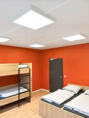 Ein Bett oder Betten in einem Zimmer der Unterkunft Erlebniswelt Resort Apartment 9