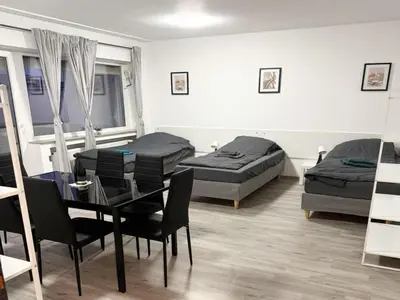 Ein Sitzbereich in der Unterkunft Spacious Apartment in Recklinghausen