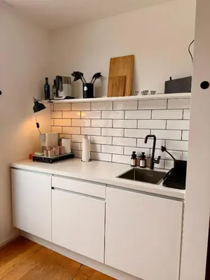 Küche/Küchenzeile in der Unterkunft Stilvolles 007 Penthouse nähe Düsseldorf Köln