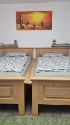 Ein Bett oder Betten in einem Zimmer der Unterkunft Ferienwohnung Oberburg