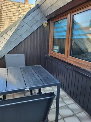 Ein Balkon oder eine Terrasse in der Unterkunft Wohnung in Duisburg-Baerl