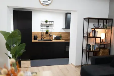 Küche/Küchenzeile in der Unterkunft Apart79-Indust Design I Garden with Terrace I Smart TV I Free Parking I Free WiFi