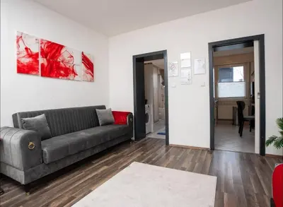 Ein Sitzbereich in der Unterkunft Livemore24 - Apartment 1 in Herten West 24-7 Check-in