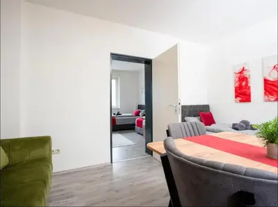 Ein Sitzbereich in der Unterkunft Livemore24 - Apartment 2 in Herten West 24-7 Check-in