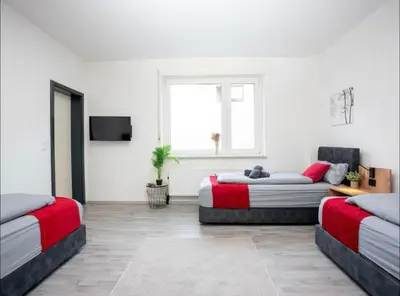 Ein Sitzbereich in der Unterkunft Livemore24 - Apartment 2 in Herten West 24-7 Check-in