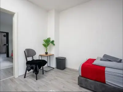 Ein Bett oder Betten in einem Zimmer der Unterkunft Livemore24 - Apartment 3 in Herten West 24-7 Check-in