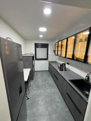 Küche/Küchenzeile in der Unterkunft Modern Apartments, Wohnung Nr 2, nahe Schalke Arena, Zentral zur Autobahn A42 und A2, Ferienwohnung, Monteurwohnung