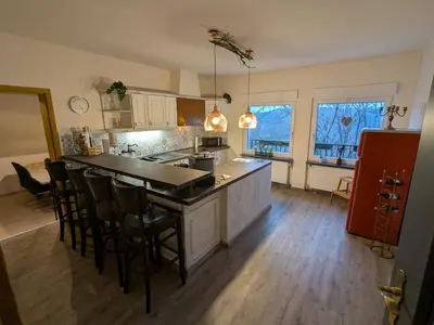Küche/Küchenzeile in der Unterkunft Ferienwohnung am Steinweg