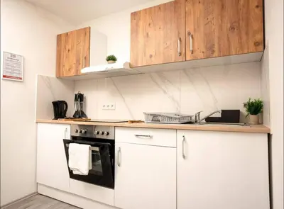 Küche/Küchenzeile in der Unterkunft Livemore24 - Apartment 4 in Herten West 24-7 Check-in