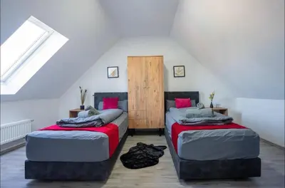 Ein Bett oder Betten in einem Zimmer der Unterkunft Livemore24 - Apartment 5 in Herten West 24-7 Check-in
