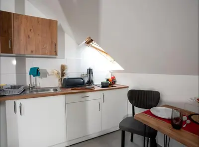 Küche/Küchenzeile in der Unterkunft Livemore24 - Apartment 3 in Oer-Erkenschwick WLAN