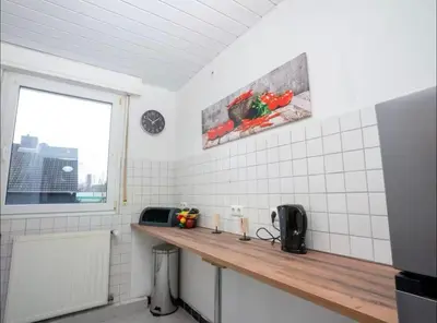 Küche/Küchenzeile in der Unterkunft Livemore24 - Space in Herten West 24-7 Check-in