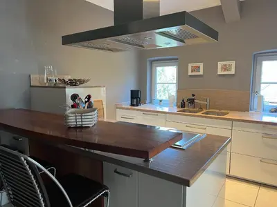 Küche/Küchenzeile in der Unterkunft Das Ministerhaus - exklusives Apartment auf historischem Gutshof