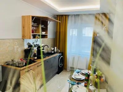 Ein Sitzbereich in der Unterkunft Modernes LuxusApartment in Essen