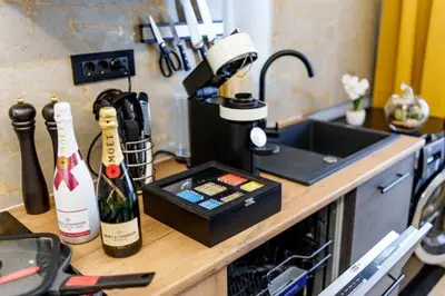 Küche/Küchenzeile in der Unterkunft Modernes LuxusApartment in Essen