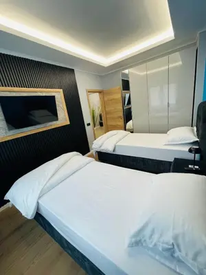 Ein Bett oder Betten in einem Zimmer der Unterkunft Modernes LuxusApartment in Essen