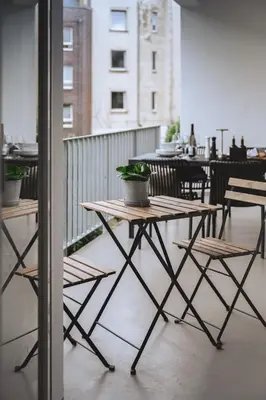 Grundriss der Unterkunft NOOQA Duisburg - 'Exklusives Design Apartment' - Parkplatz, Balkon, Nespresso - 6 Personen - 85qm